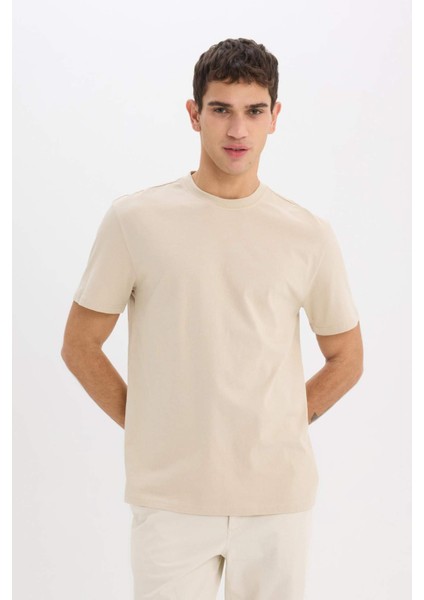 %100 Pamuk New Regular Fit Bisiklet Yaka Basic Düz Kısa Kollu Tişört V7699AZ25SP