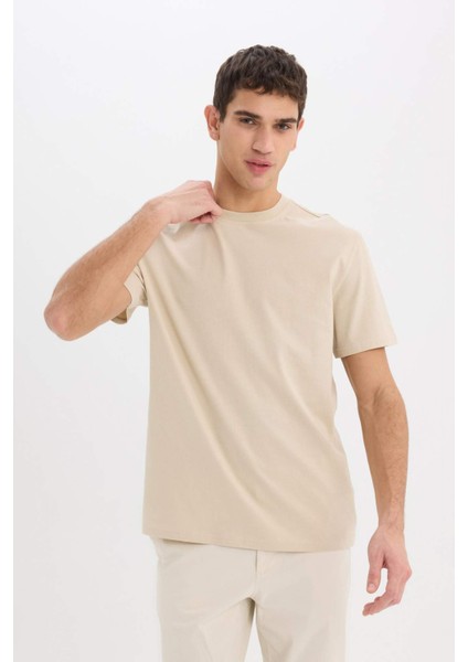 %100 Pamuk New Regular Fit Bisiklet Yaka Basic Düz Kısa Kollu Tişört V7699AZ25SP