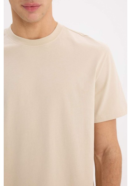 %100 Pamuk New Regular Fit Bisiklet Yaka Basic Düz Kısa Kollu Tişört V7699AZ25SP