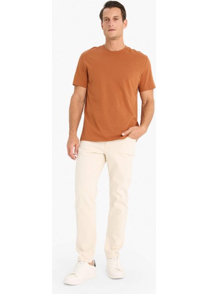 %100 Pamuk New Regular Fit Bisiklet Yaka Basic Düz Kısa Kollu Tişört V7699AZ25SP