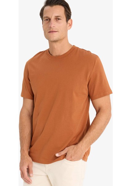 %100 Pamuk New Regular Fit Bisiklet Yaka Basic Düz Kısa Kollu Tişört V7699AZ25SP