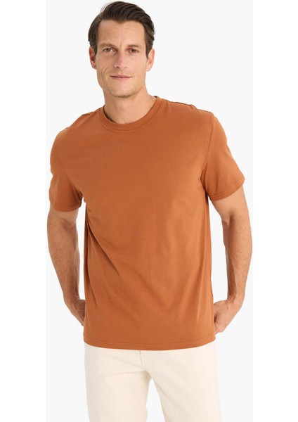 %100 Pamuk New Regular Fit Bisiklet Yaka Basic Düz Kısa Kollu Tişört V7699AZ25SP