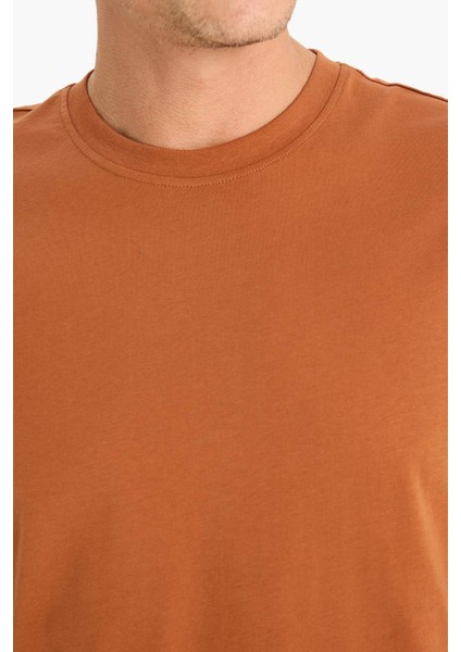 %100 Pamuk New Regular Fit Bisiklet Yaka Basic Düz Kısa Kollu Tişört V7699AZ25SP