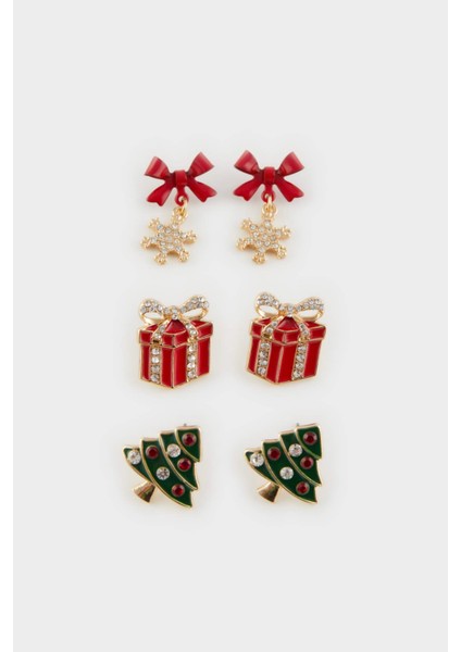 Kadın Yılbaşı Temalı 3'lü Küpe E3886AXNS