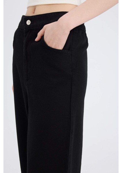 Barrel Fit Normal Bel Bilek Boy Yumuşak Jean Pantolon