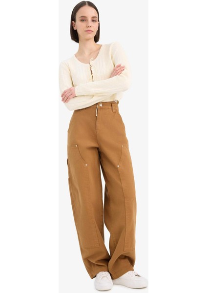 Baggy Fit Gabardin Pantolon Cepli Normal Bel E4028AX25SP
