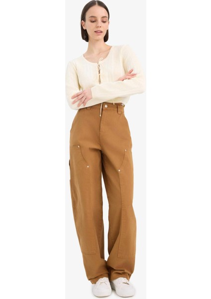 Baggy Fit Gabardin Pantolon Cepli Normal Bel E4028AX25SP