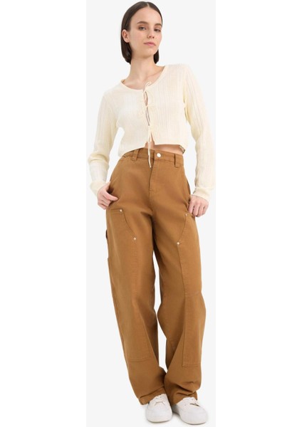 Baggy Fit Gabardin Pantolon Cepli Normal Bel E4028AX25SP