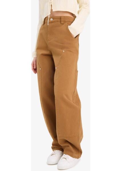 Baggy Fit Gabardin Pantolon Cepli Normal Bel E4028AX25SP