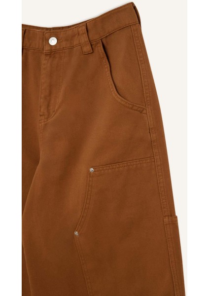 Baggy Fit Gabardin Pantolon Cepli Normal Bel E4028AX25SP