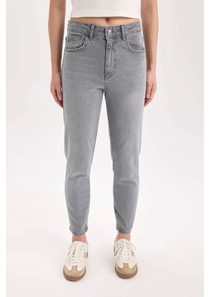 Lina Comfort Mom Yüksek Bel Bilek Boy Jean Yıkamalı Pantolon E3438AXNS