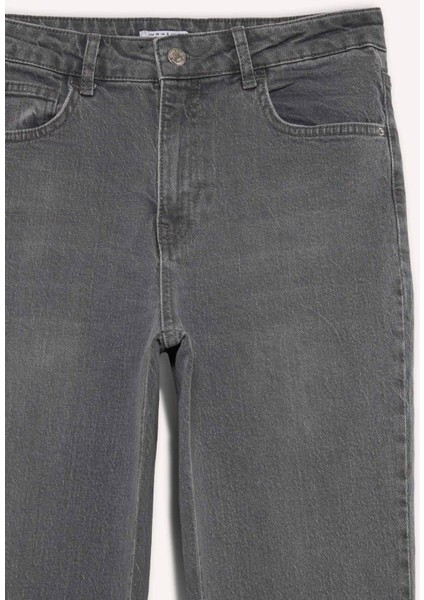 Lina Comfort Mom Yüksek Bel Bilek Boy Jean Yıkamalı Pantolon E3438AXNS