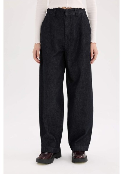 Baggy Fit Yüksek Bel Uzun Jean Pantolon E2966AX25SP