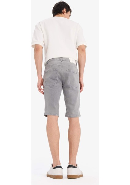 Slim Fit Dar Kesim Jean Bermuda Şort A4802AX25SM