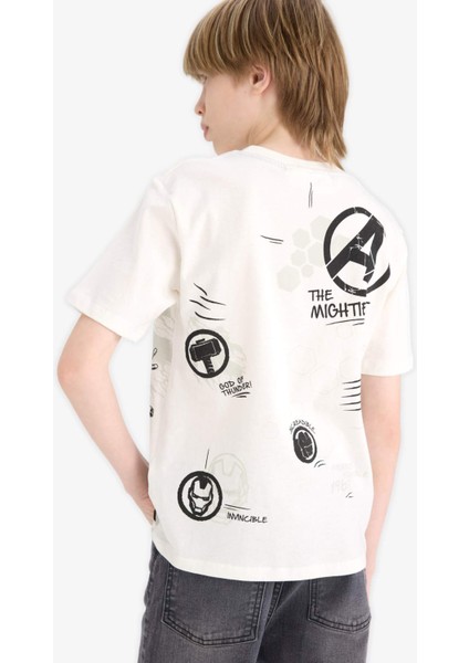 Erkek Çocuk Marvel Avengers Bisiklet Yaka Kısa Kollu Tişört D9569A825SM