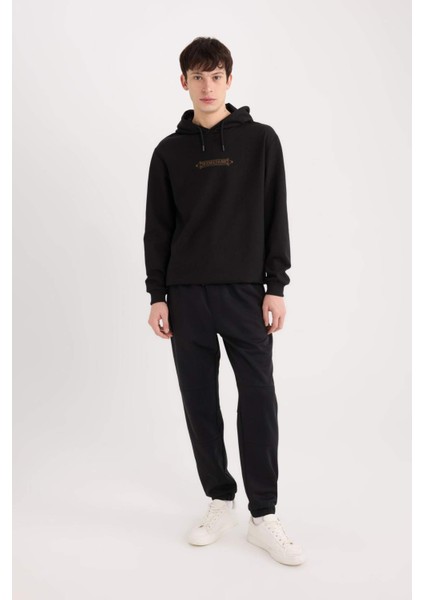 Regular Fit Kapüşonlu Sırt Baskılı Sweatshirt E3204AX24WN