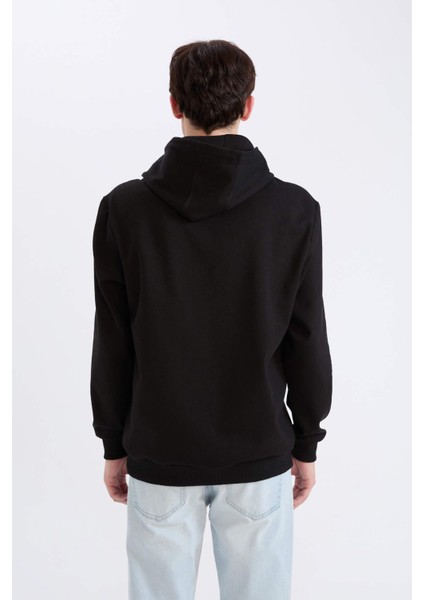 Regular Fit Kapüşonlu Baskılı Sweatshirt E3208AX24WN