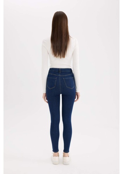 Jegging Yüksek Bel Bilek Boy Dar Paça Basic Düz Jean Pantolon B7498AX25SP