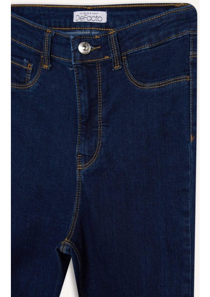 Jegging Yüksek Bel Bilek Boy Dar Paça Basic Düz Jean Pantolon B7498AX25SP