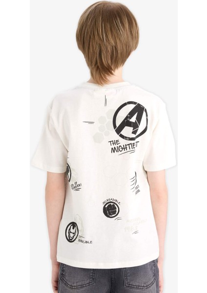Erkek Çocuk Marvel Avengers Bisiklet Yaka Kısa Kollu Tişört D9569A825SM