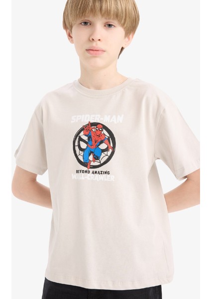 Erkek Çocuk Marvel Spiderman Bisiklet Yaka Kısa Kollu Tişört D9570A825SM