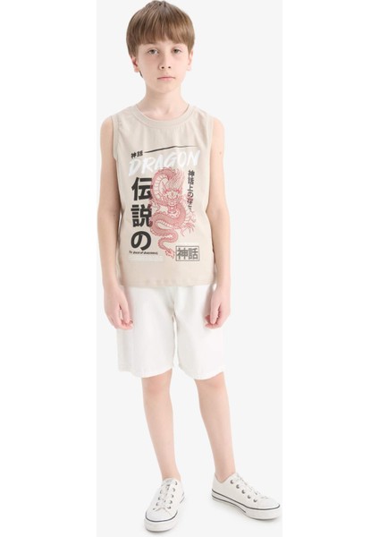 Erkek Çocuk Bisiklet Yaka Baskılı Atlet E4184A825HS