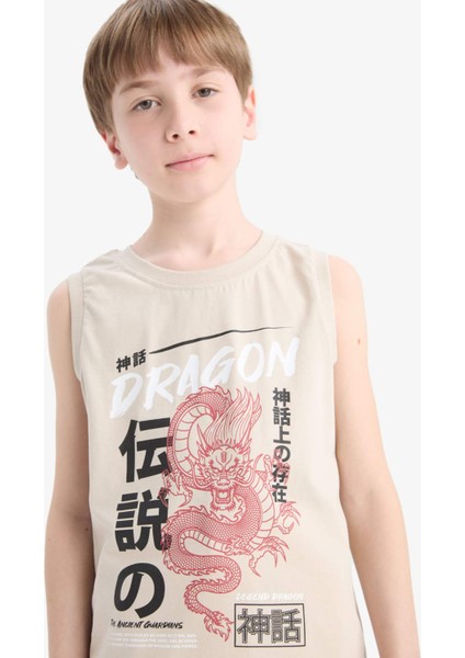 Erkek Çocuk Bisiklet Yaka Baskılı Atlet E4184A825HS