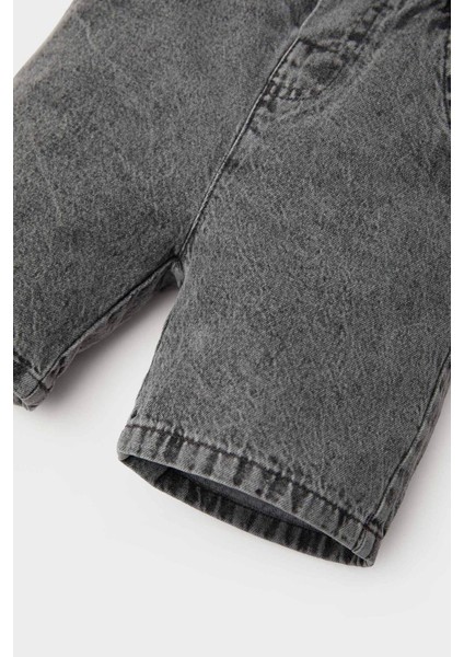 Erkek Bebek Basic Düz Beli Lastikli Jean Şort E3382A525SM