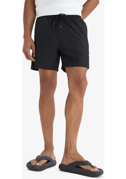 Fit Sporcu Baskılı Esnek Dokulu Kısa Boy Deniz Şortu B5952AX25HS