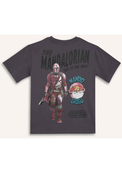 Erkek Çocuk Star Wars-Mandalorian Bisiklet Yaka Kısa Kollu Tişört D9572A825SM