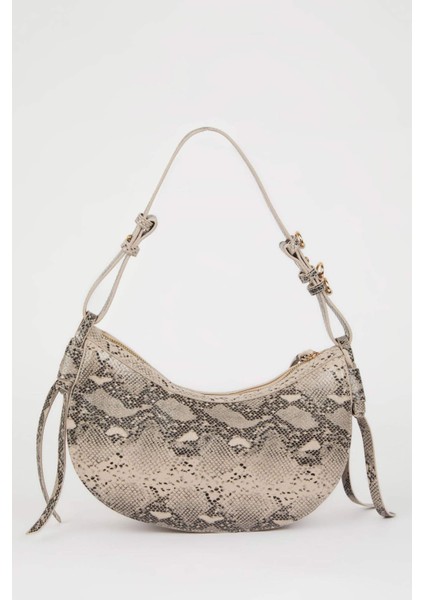 Kadın Suni Deri Yılan Derisi Desenli Omuz Çantası E3624AXNS