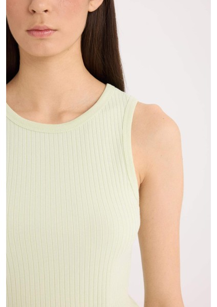 Slim Fit Dar Kesim Halter Yaka Fitilli Kaşkorse Atlet A8859AX25SP