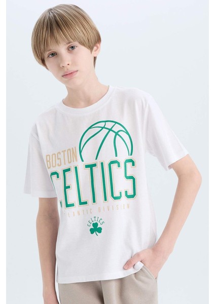 Erkek Çocuk NBA Boston Celtics Bisiklet Yaka Kısa Kollu Tişört D9549A825SM