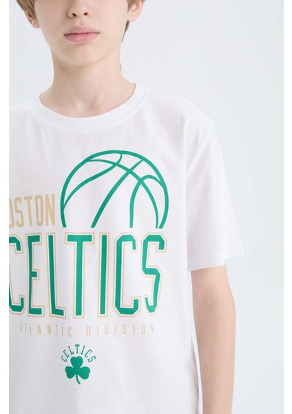 Erkek Çocuk NBA Boston Celtics Bisiklet Yaka Kısa Kollu Tişört D9549A825SM