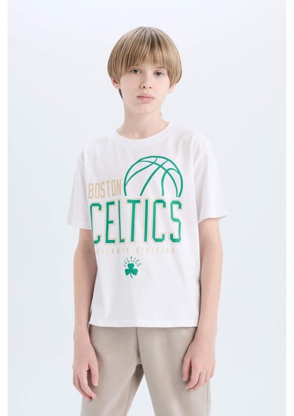 Erkek Çocuk NBA Boston Celtics Bisiklet Yaka Kısa Kollu Tişört D9549A825SM
