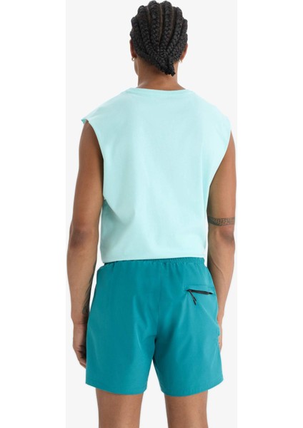 Fit Baskılı Esnek Dokulu Kısa Boy Sporcu Deniz Şortu C5138AX25HS