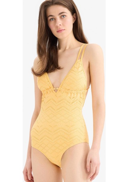 Regular Fit Nakışlı Brodeli Mayo-Fall in Love B6898AX25SM