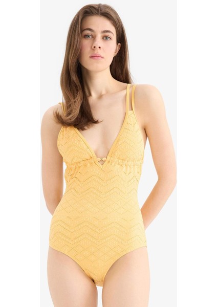 Regular Fit Nakışlı Brodeli Mayo-Fall in Love B6898AX25SM