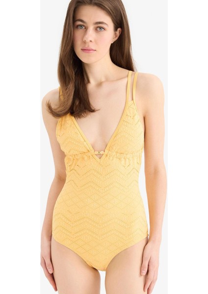 Regular Fit Nakışlı Brodeli Mayo-Fall in Love B6898AX25SM