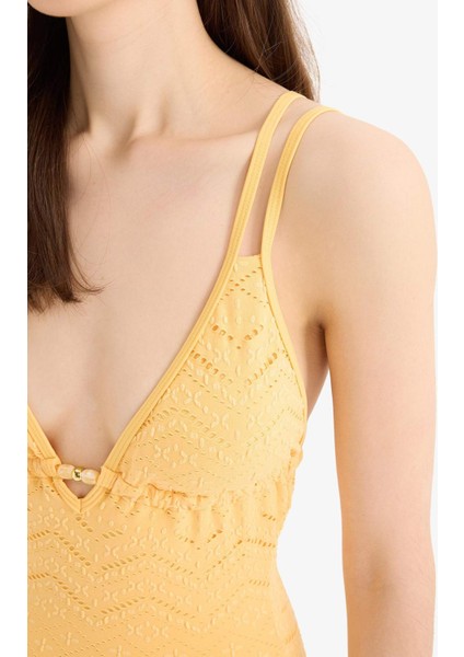 Regular Fit Nakışlı Brodeli Mayo-Fall in Love B6898AX25SM