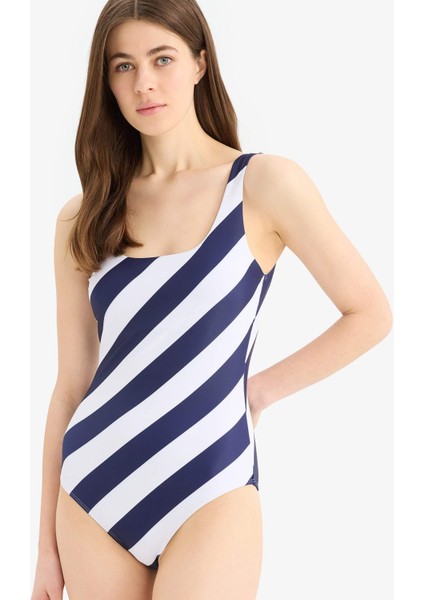 Regular Fit Çizgili Mayo-Fall in Love A9457AX25SM