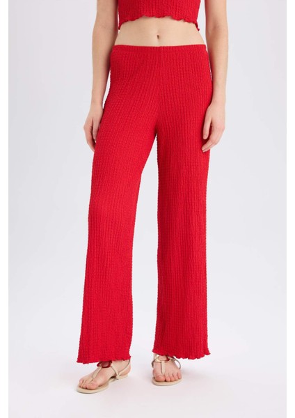 Regular Fit Beli Lastikli Basic Düz Bürümcük Pantolon D4415AX25SP