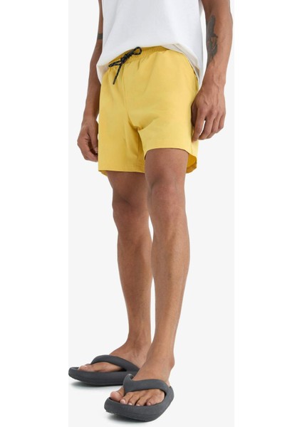 Fit Baskılı Esnek Dokulu Kısa Boy Sporcu Deniz Şortu C5138AX25HS