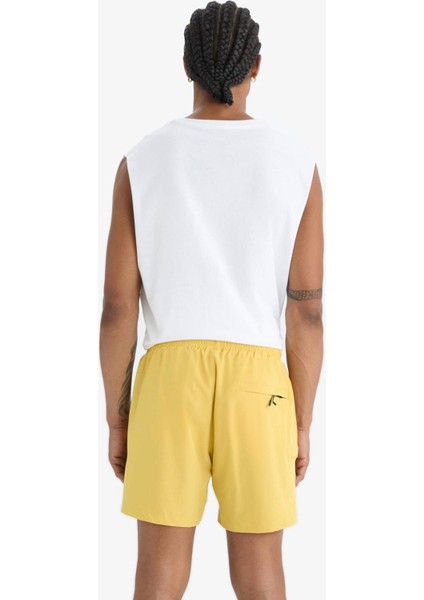 Fit Baskılı Esnek Dokulu Kısa Boy Sporcu Deniz Şortu C5138AX25HS