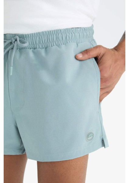 Fit Andy Baskılı Esnek Dokulu Kısa Boy Sporcu Deniz Şortu