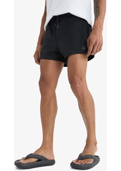 Fit Andy Baskılı Esnek Dokulu Kısa Boy Sporcu Deniz Şortu B5987AX25HS