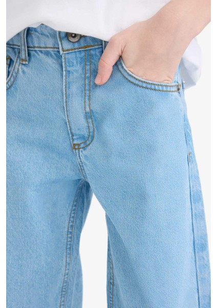 Erkek Çocuk Straight Fit Düz Paça Jean Pantolon D9012A825SM