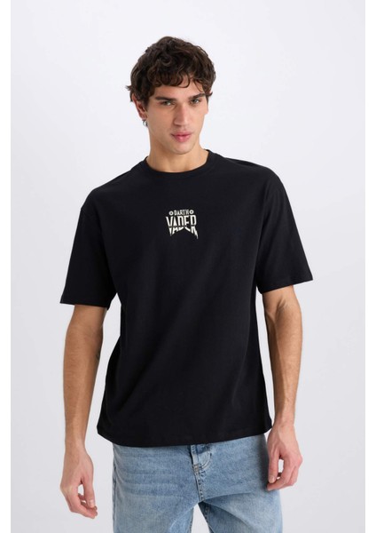 %100 Pamuk Star Wars Boxy Fit Bisiklet Yaka Sırt Baskılı Kısa Kollu Tişört D6786AX25SP