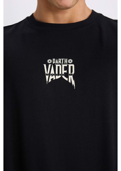 %100 Pamuk Star Wars Boxy Fit Bisiklet Yaka Sırt Baskılı Kısa Kollu Tişört D6786AX25SP