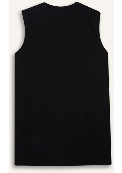 Regular Fit Bisiklet Yaka Basic Düz Kolsuz Tesettür Tişört Tunik A8352AX25SP